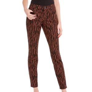 inc brand skinny leg, tiger print jeggings, brown/black, size 12
